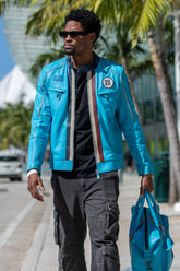 Steve McQueen Liam Nordic Blue Leather Jacket for Men